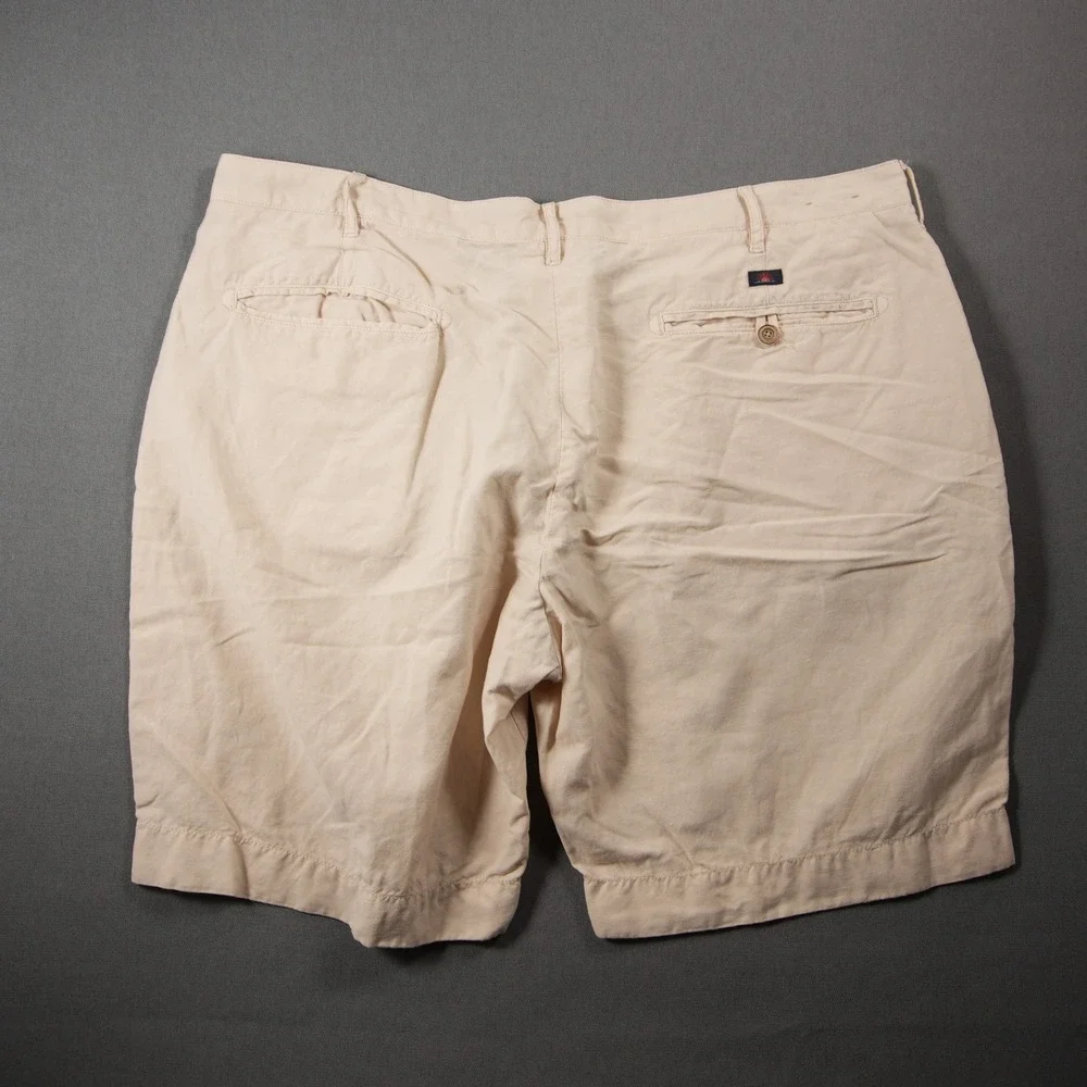 Faherty Linen Cotton Flat Front Men Shorts 40 Vacation Coastal Prep Nautical